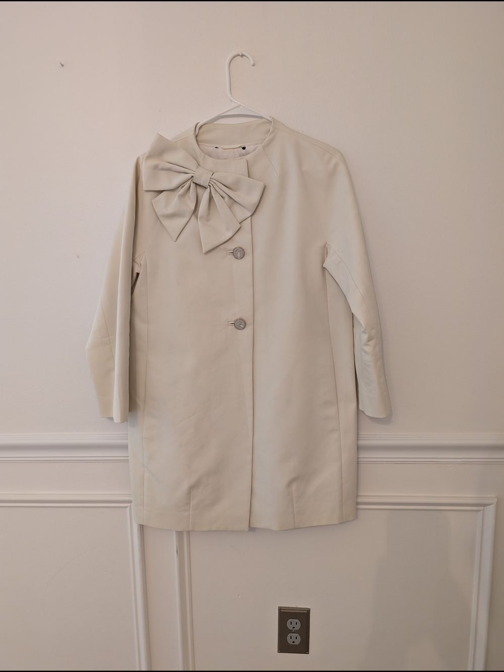 Kate Spade Cream Bow-Accent Women's Coat